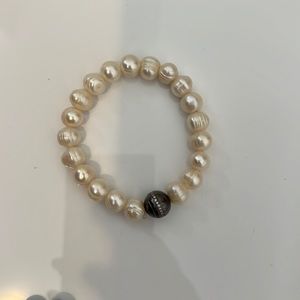 Pearl and Silver Bead Bracelet